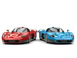 magnifique concept des sports voitures - rouge et bleu avec noir détails photo