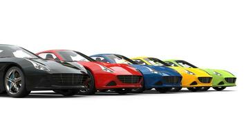spectaculaire des sports voitures dans divers couleurs photo