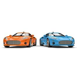 étourdissant Orange et bleu moderne super des sports voitures - côté par côté photo