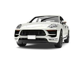 impressionnant moderne blanc suv - de face vue fermer coup photo