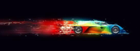 impressionnant coloré super vite course voiture - cosmique les sentiers effet photo