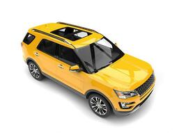 brillant citron Jaune moderne suv - Haut vers le bas coup photo