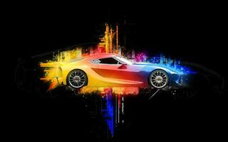 élégant super des sports voiture - abstrait coloré illustration photo