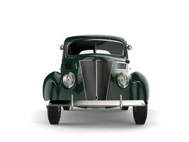élégant vert vieux minuteur ancien voiture avec blanc mur pneus - de face vue photo