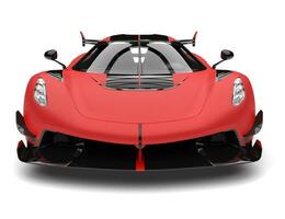 brillant mat rouge des sports course super voiture - de face vue photo