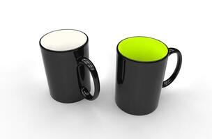 deux noir café des tasses Haut vue photo