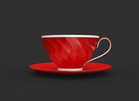 rouge et blanc tasse de thé - côté vue photo