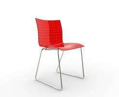 chaise en plastique rouge photo