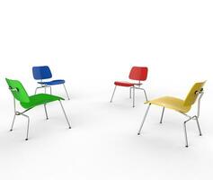 quatre Couleur chaises photo