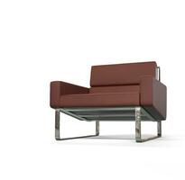 marron moderne fauteuil sur blanc Contexte. photo