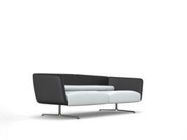 élégant moderne canapé - 3d illustration - côté vue - isolé sur blanc Contexte photo