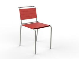 rouge aluminium chaise avec tissu les bretelles - isolé sur blanc Contexte - 3d rendre photo