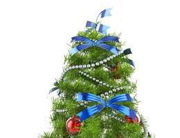 Noël arbre avec bleu arcs photo