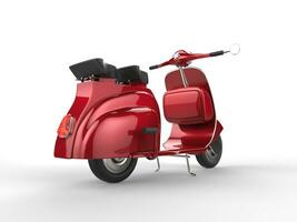 Cerise rouge ancien scooter - retour vue photo