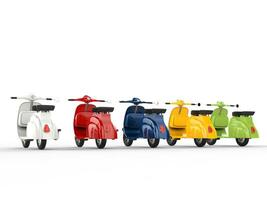 coloré élégant ancien scooters - arrière vue photo