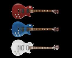 Trois électrique guitares sur noir Contexte photo