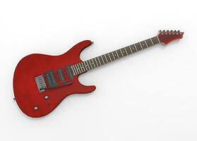 rouge guitare - isolé sur blanc Contexte photo