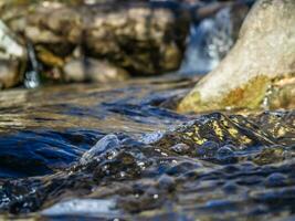 cristal clair eau, petit Montagne ruisseau photo