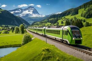 étourdissant vues de train itinéraires par montagnes les forêts et campagne photo