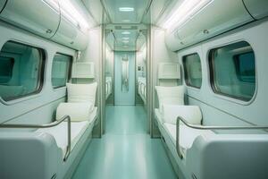 intérieur coups de moderne nettoyer et confortable train cabines photo