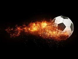 ballon de soccer en feu photo