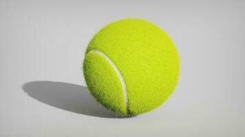 brillant vert tennis Balle sur blanc Contexte avec longue ombre photo