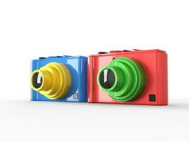 bleu et rouge compact numérique photo appareils photo