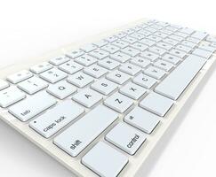 blanc clavier - proche en haut, sur blanc arrière-plan, idéal pour numérique et impression conception. photo