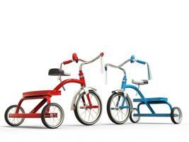 rouge et bleu tricycles - studio coup photo