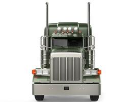 olive vert métallique gros longue transporter un camion - de face vue photo