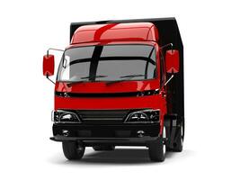 rouge et noir petit boîte un camion - de face vue photo