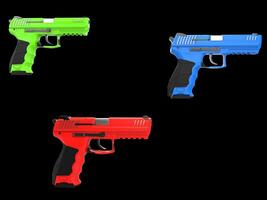 rouge, vert et bleu moderne armes de poing photo