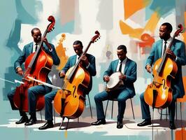 le jazz les musiciens dans une le jazz concert. ai généré photo