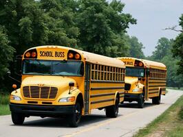 une Jaune école autobus. ai généré photo