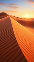 le Soleil réglage plus de le sable dune ai généré photo