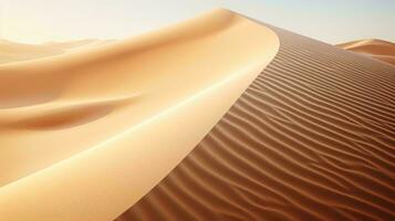 une majestueux le sable dune contre une vibrant bleu ciel ai généré photo