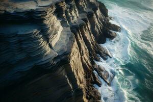 océan et falaises de au dessus ai généré photo