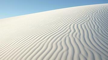 une serein blanc le sable dune contre une vibrant bleu ciel ai généré photo