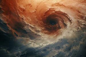 une puissant orage brassage dans le ciel ai généré photo