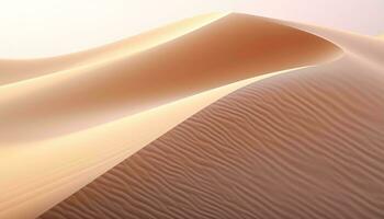 une vaste désert paysage avec majestueux le sable dunes élongation dans le horizon ai généré photo