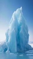 une majestueux iceberg flottant pacifiquement dans le l'eau ai généré photo