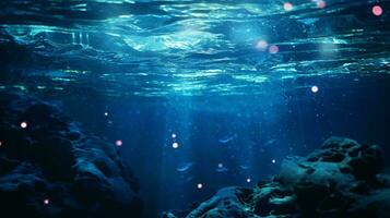 un sous-marin Roche formation dans cristal clair l'eau ai généré photo