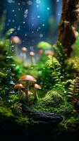 champignons dans une vibrant forêt réglage ai généré photo