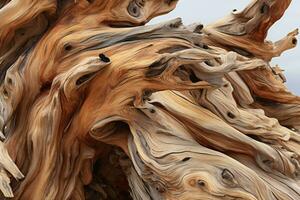 une majestueux arbre tronc atteindre vers le ciel ai généré photo