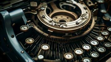 un antique machine à écrire avec ancien charme ai généré photo
