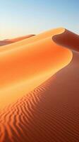 une majestueux le sable dune en dessous de une clair bleu ciel ai généré photo
