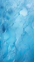 une fermer vue de une fascinant bleu la glace texture ai généré photo