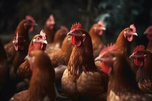 beaucoup de poulets. neural réseau ai généré photo