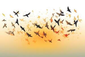 aquarelle illustration de des oiseaux isolé sur blanc Contexte. neural réseau ai généré photo