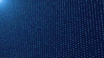 particules de vague de technologie rougeoyante bleue avec fond bleu foncé photo